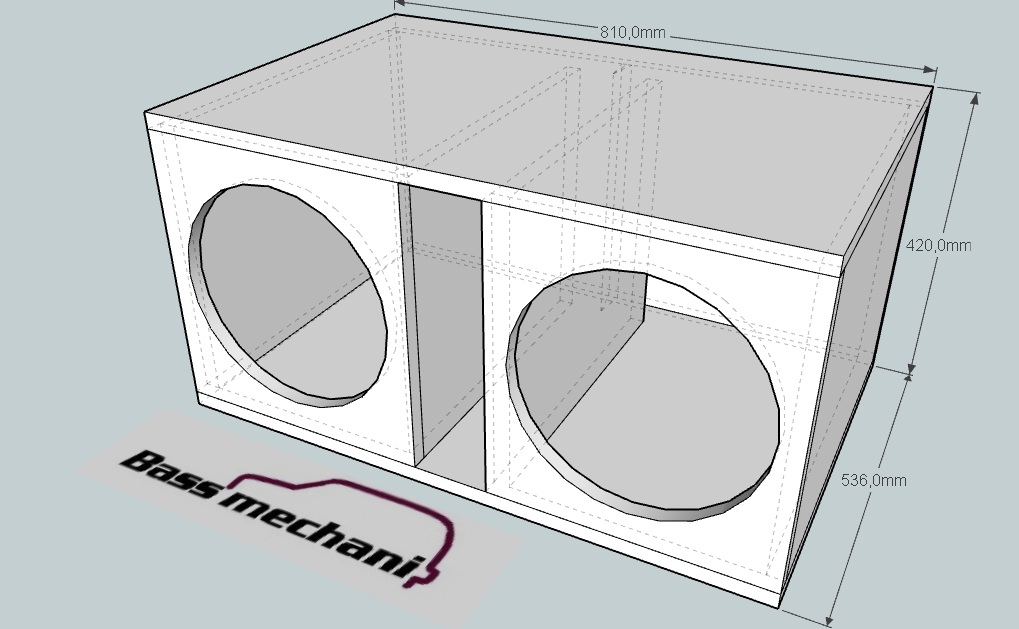 Чертеж короба под 2 12 сабвуфера